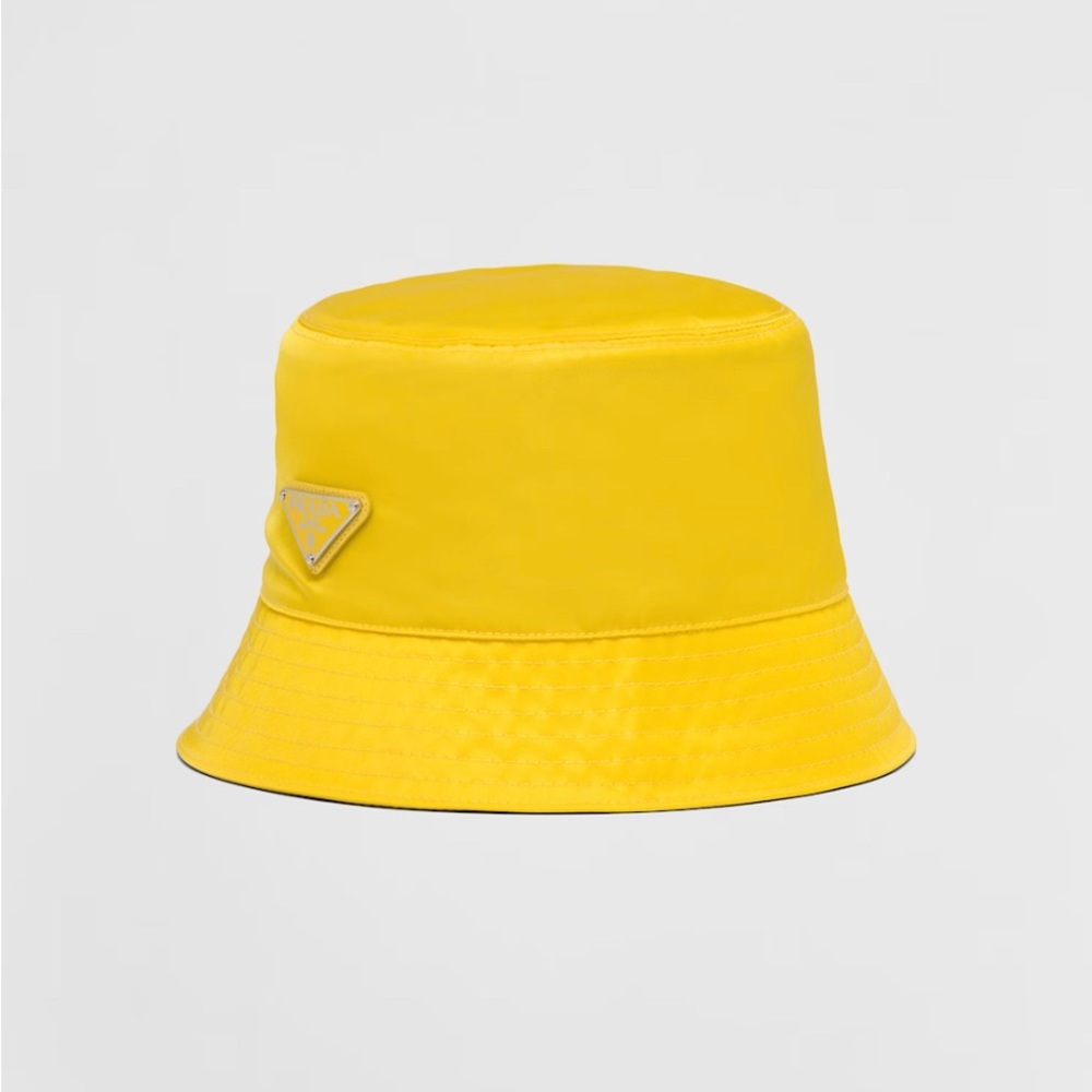 Yellow Prada Nylon Bucket Hat